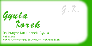 gyula korek business card